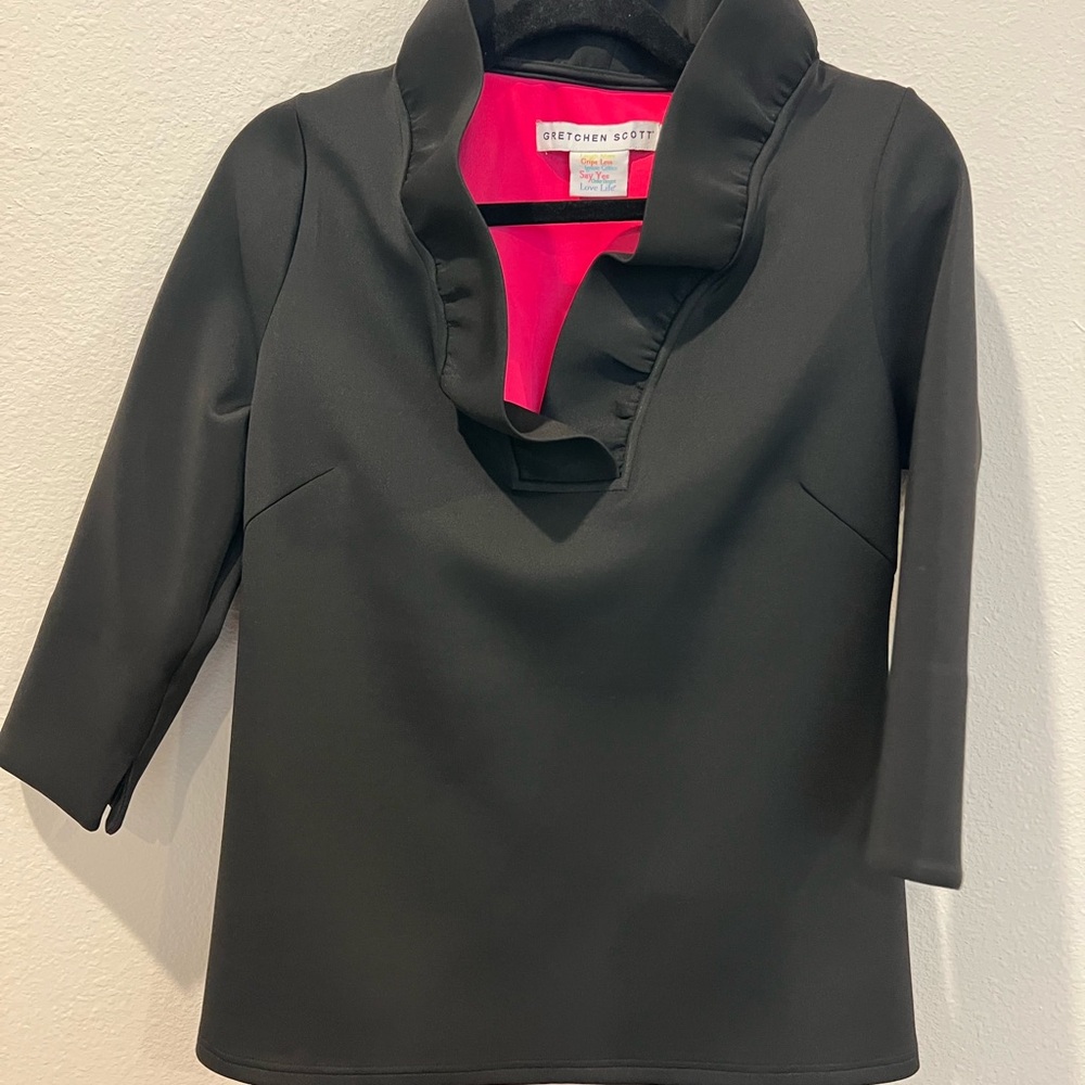 Gretchen Scott Designs Black Top with Pink Lining